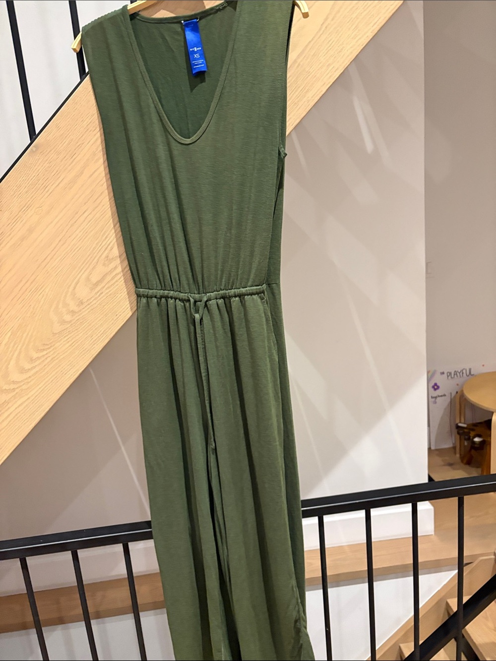 Kit and Ace Olive Sleeveless Drawstring Jumpsuit